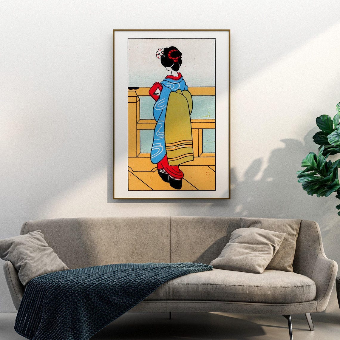 Japanese Geisha Kimono Vintage Matchbox Illustration Art Poster - Image 3