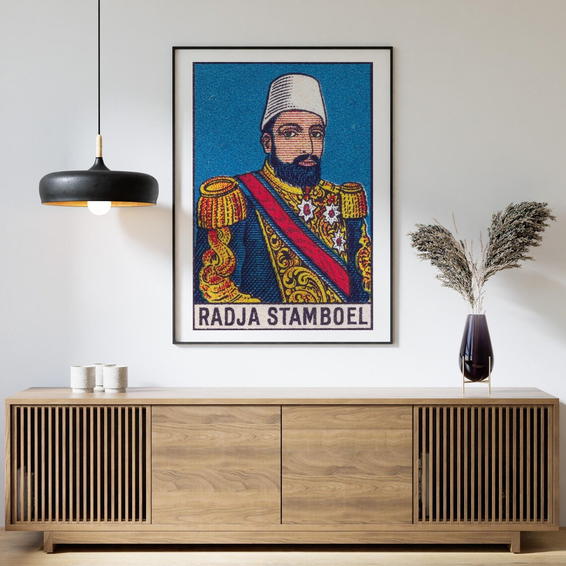 Radja Stamboel Military Officer Fez Vintage Matchbox Art Poster - Image 4