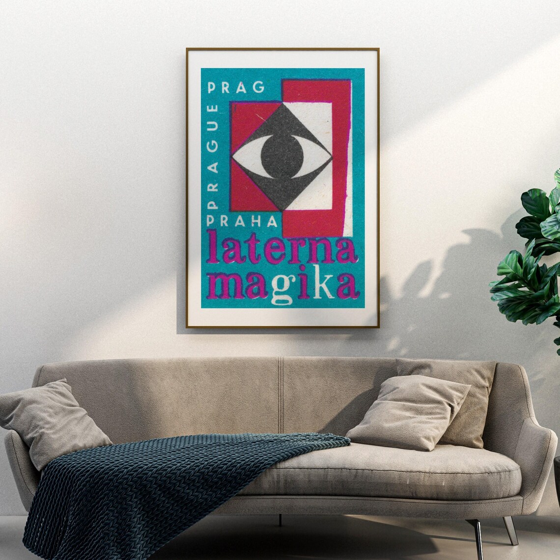 Laterna Magika Prague Eye Graphic Vintage Matchbox Label Poster - Image 3