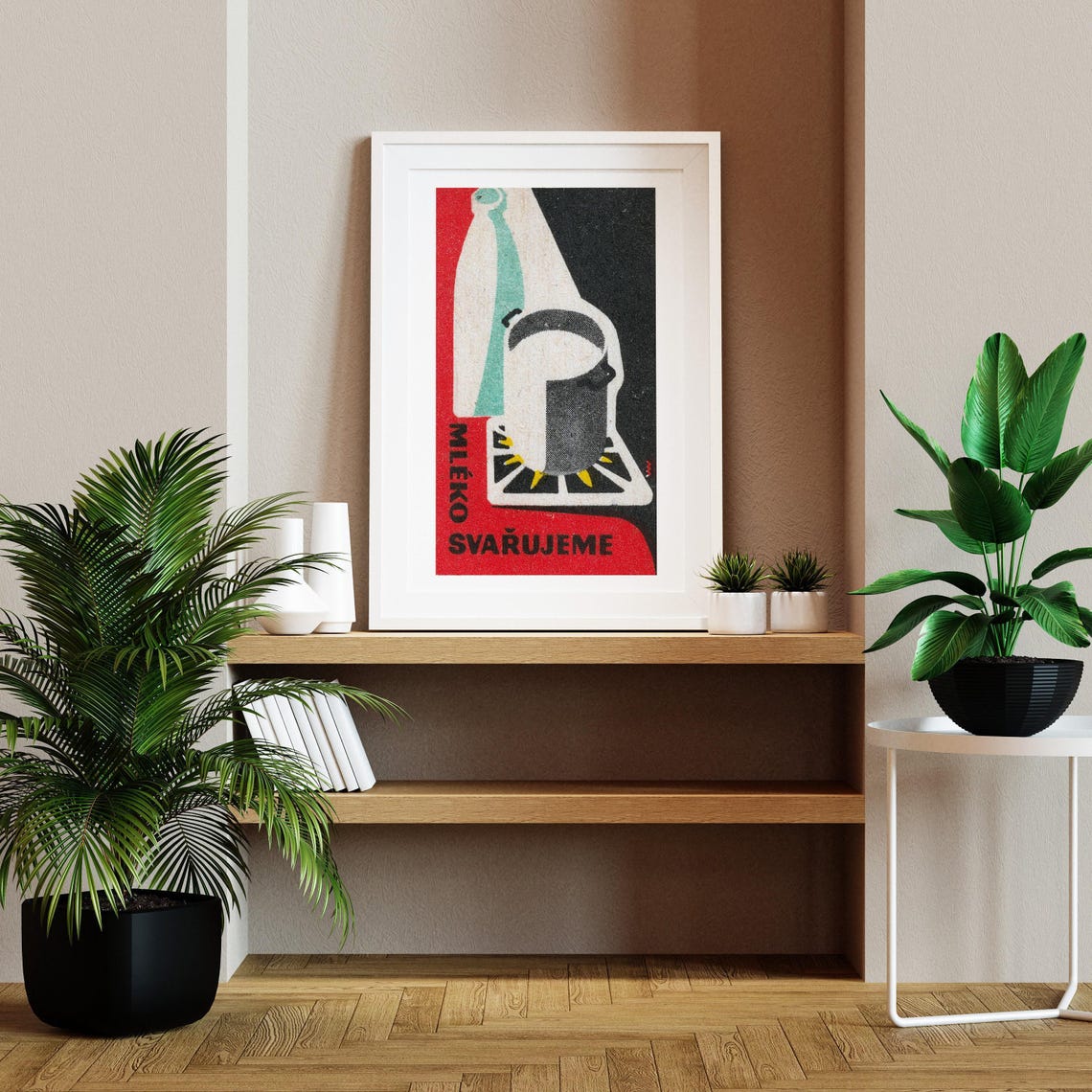 Czech Milk Safety Vintage Bottle Pot Retro Kitchen Art Poster - Image 2