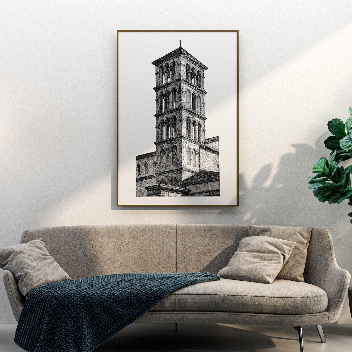San Giorgio Al Velabro Rome Medieval Bell Tower Engraving Poster - Image 3