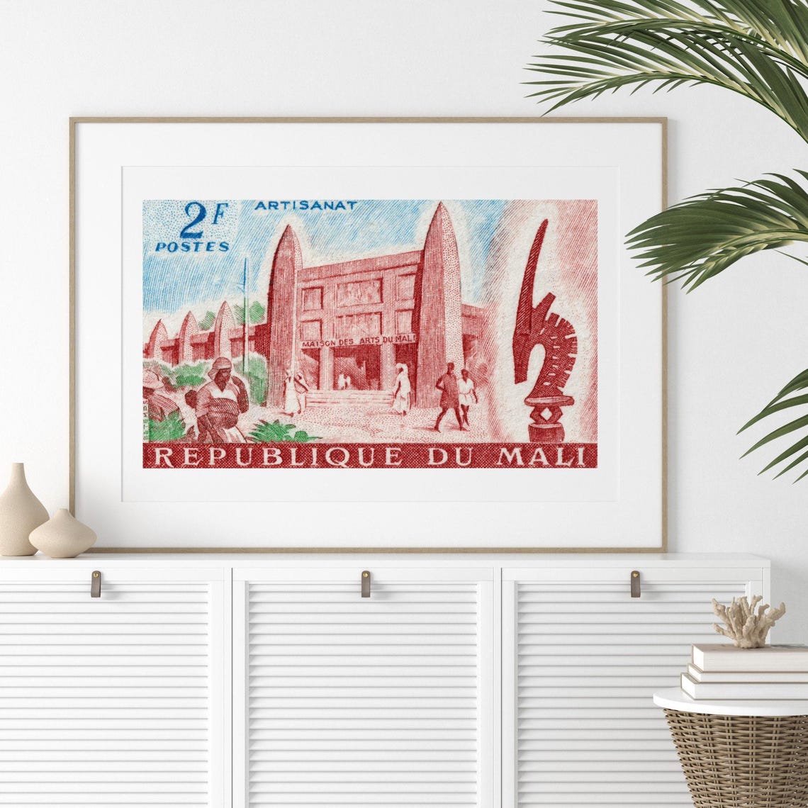 Mali Artisanat Maison des Arts Vintage French Stamp Art Poster - Image 2