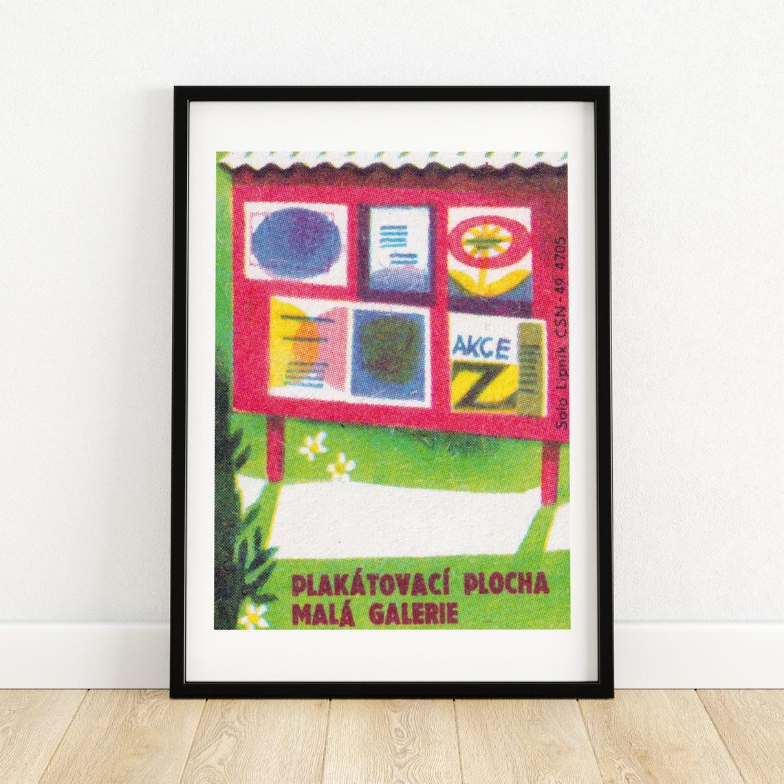 Small Gallery Notice Board Posters Vintage Czech Matchbox Poster