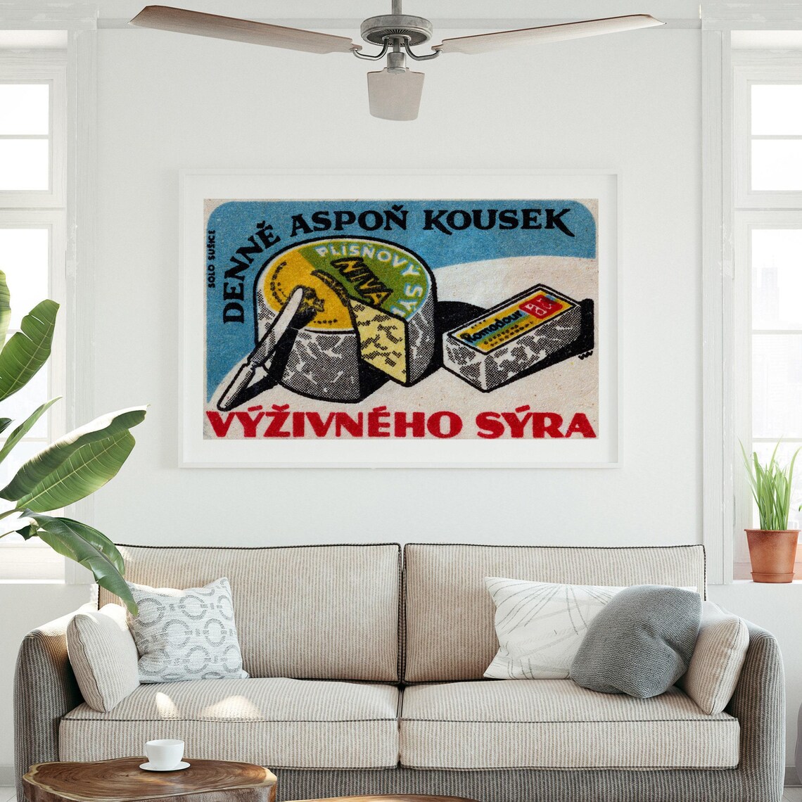 Niva Cheese Daily Piece Czech Matchbox Kitchen Advertising Art Poster - Image 3