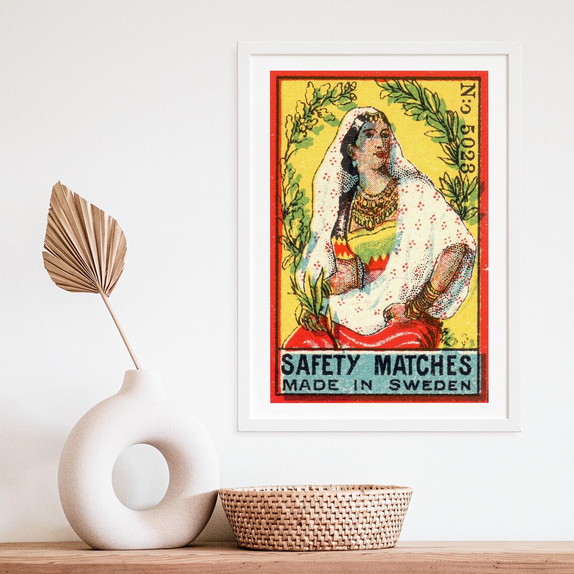 Veiled Indian Woman Gold Jewelry Swedish Safety Matches Poster - Image 4