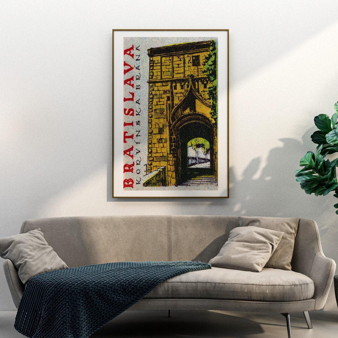 Bratislava Korvinska Brana Ancient Stone Archway Matchbox Art Poster - Image 3