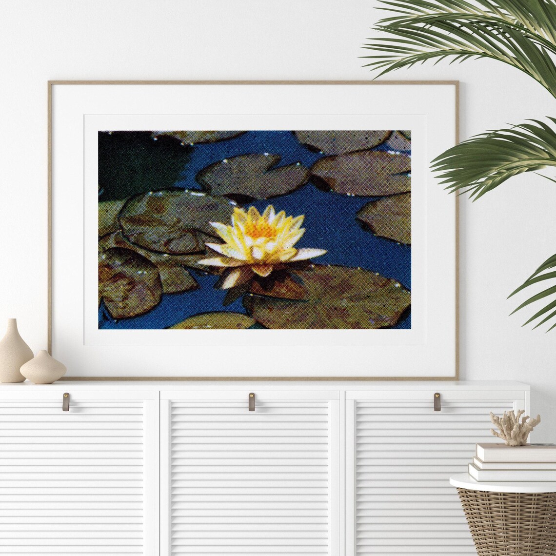 Golden Water Lily Flower Pad Pond Bloom Vintage Matchbox Art Poster - Image 2