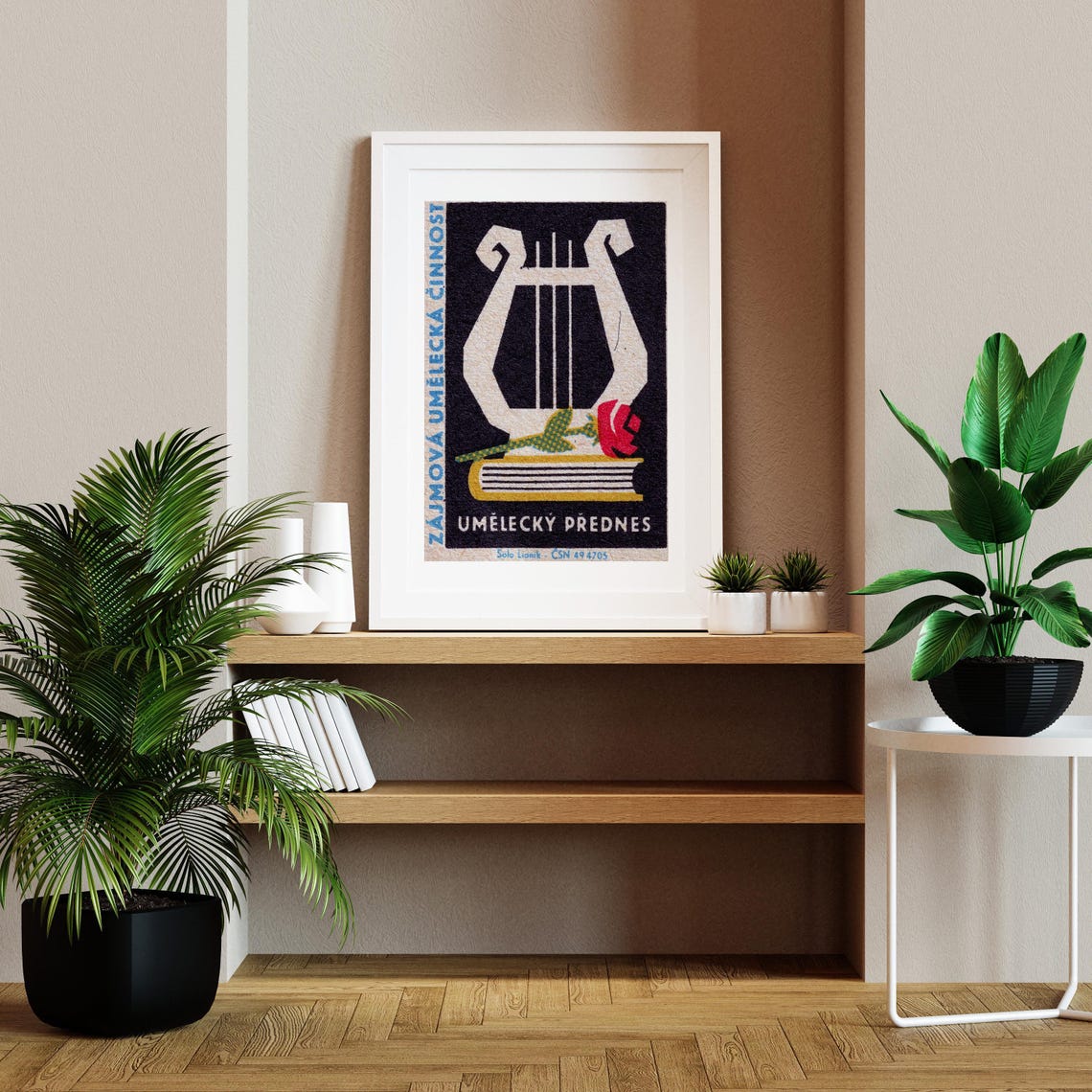 Zajmova Umelecka Cinnost Lyre Rose Czech Art Recital Matchbox Poster - Image 2