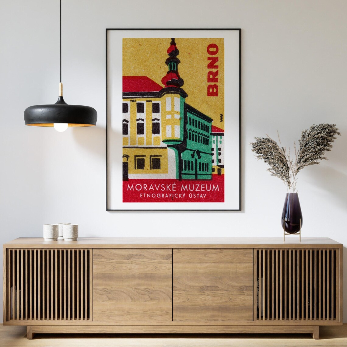 Brno Moravian Museum Building Vintage Czech Label Art Poster - Image 4