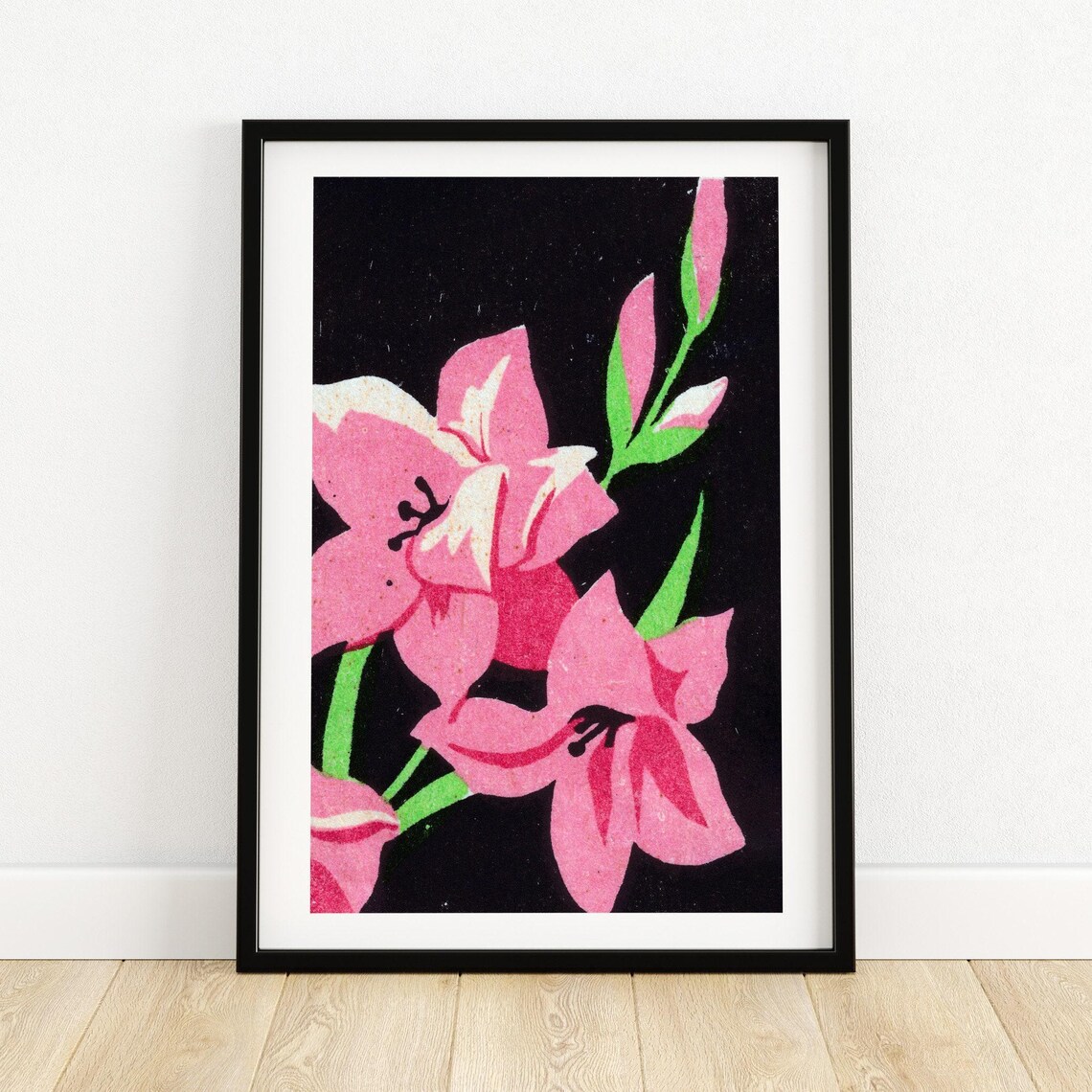 Pink Flower Matchbox Vintage Eastern Europe Art Print