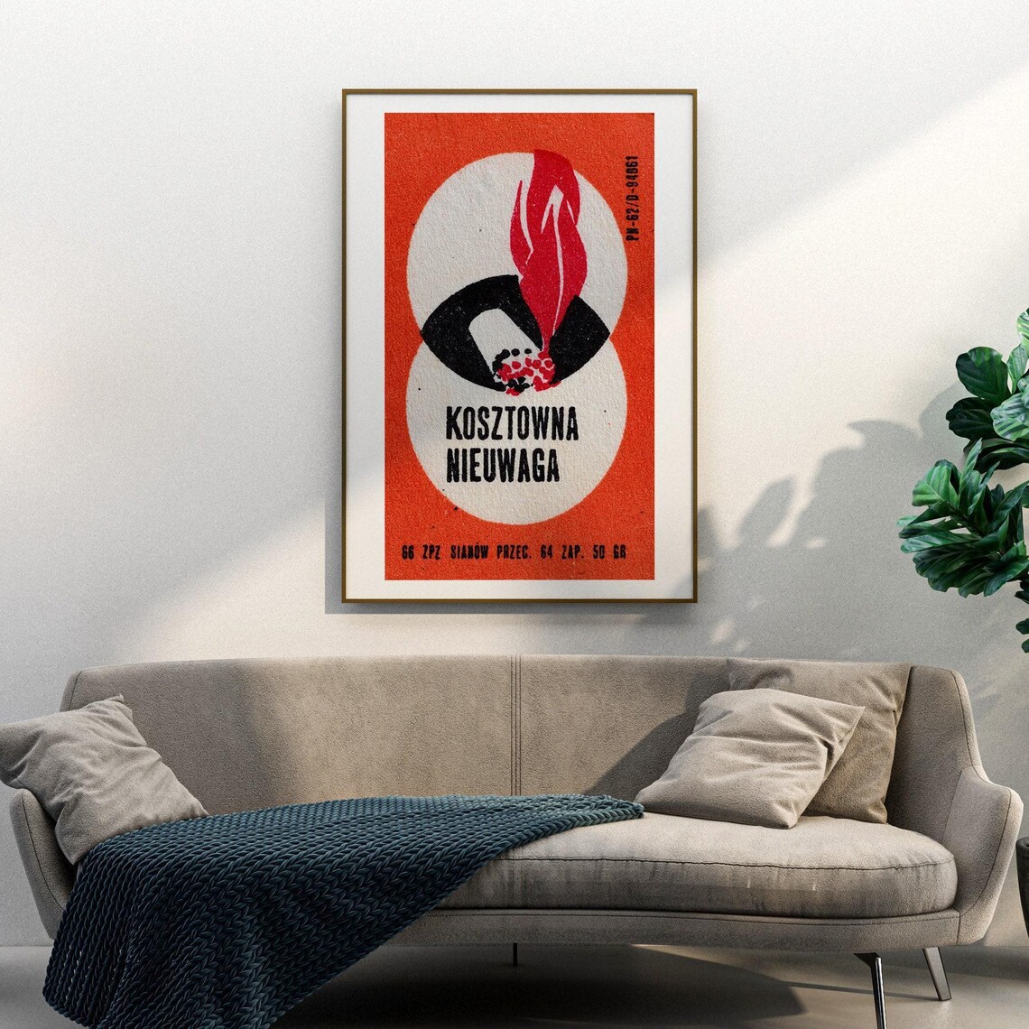 Kosztowna Nieuwaga Polish Burnt Match Vintage Graphic Poster - Image 3