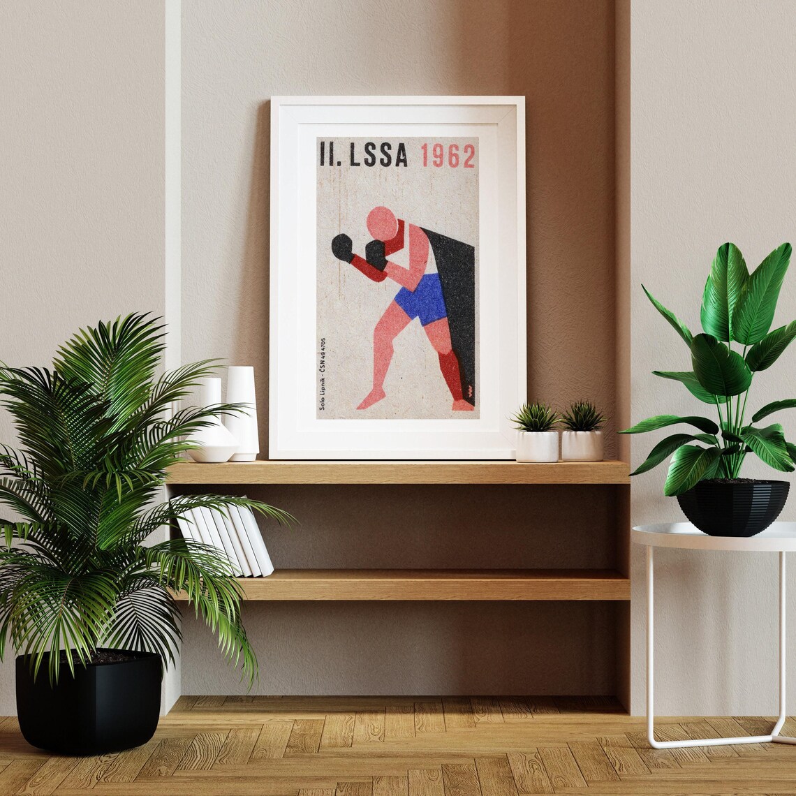 Vintage Boxer With Gloves Matchbox Art Print - Image 2