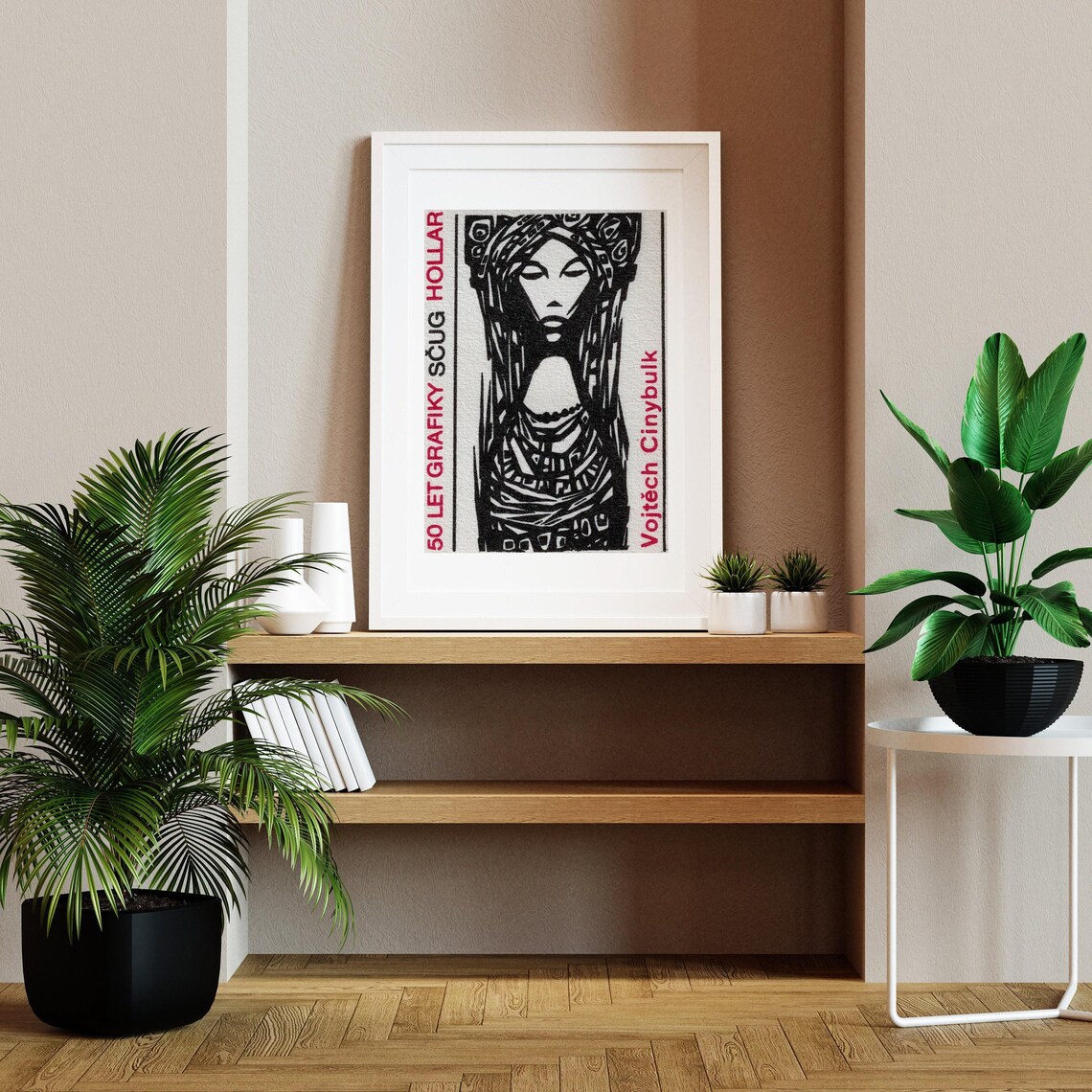 Traditional Woman Matchbox Vintage Czech Art Print - Image 2