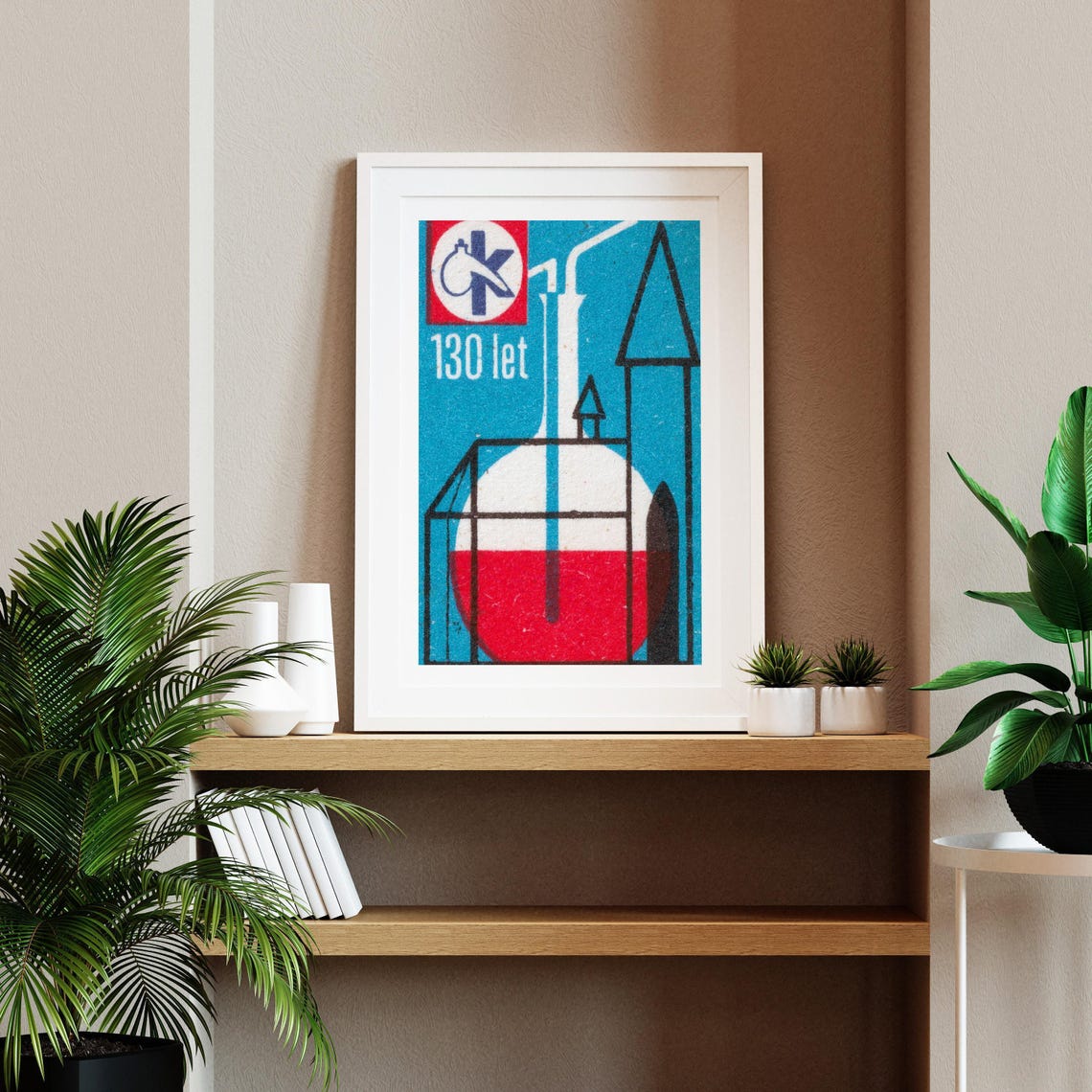 130 Let Czech Chemistry Anniversary Vintage Lab Flask Science Poster - Image 2