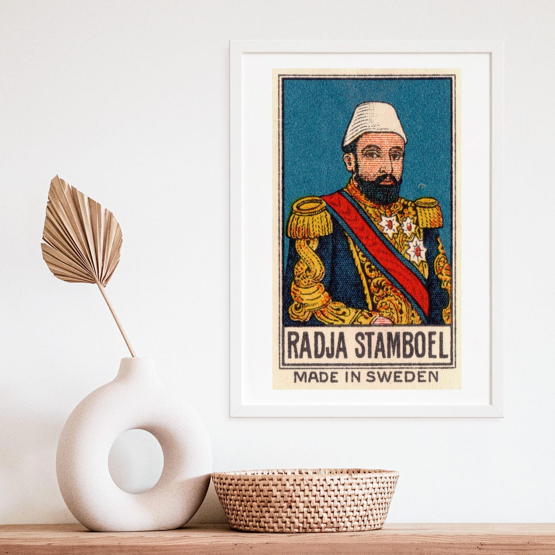 Radja Stamboel Uniformed Officer Swedish Vintage Label Poster - Image 4