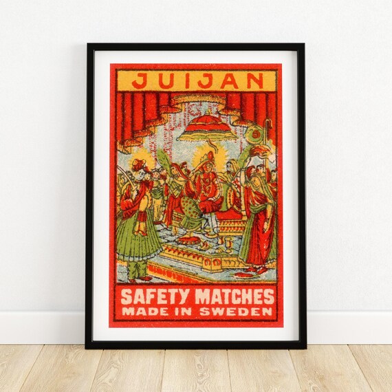 Swedish Matchbox Art Print Colorful Vintage Design Scandinavian Home Decor Unique Wall Art Collectible Print For Enthusiasts A4
