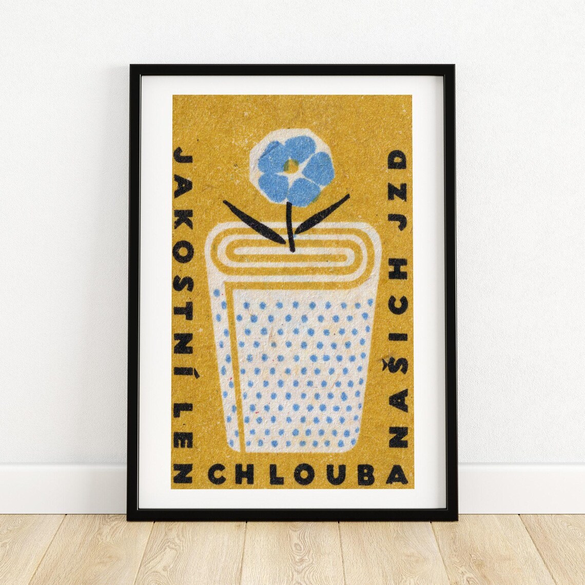 Flax Flower Vintage Quality Linen Czech Cooperative Pride Poster