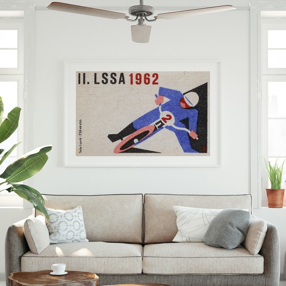 II LSSA 1962 Speedway Motorcycle Racer Vintage Czech Matchbox Poster - Image 3