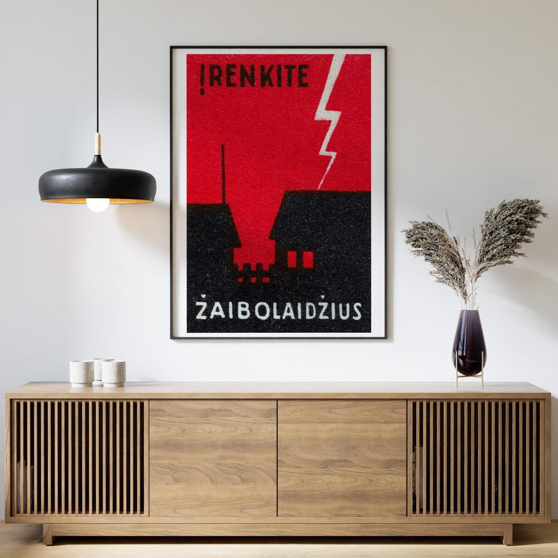Žaibolaidis Lithuanian Lightning Safety Matchbox Label Art Poster - Image 4