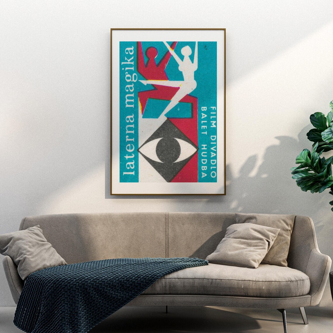 Laterna Magika Film Theater Ballet Music Eye Czech Matchbox Label Art Poster - Image 3
