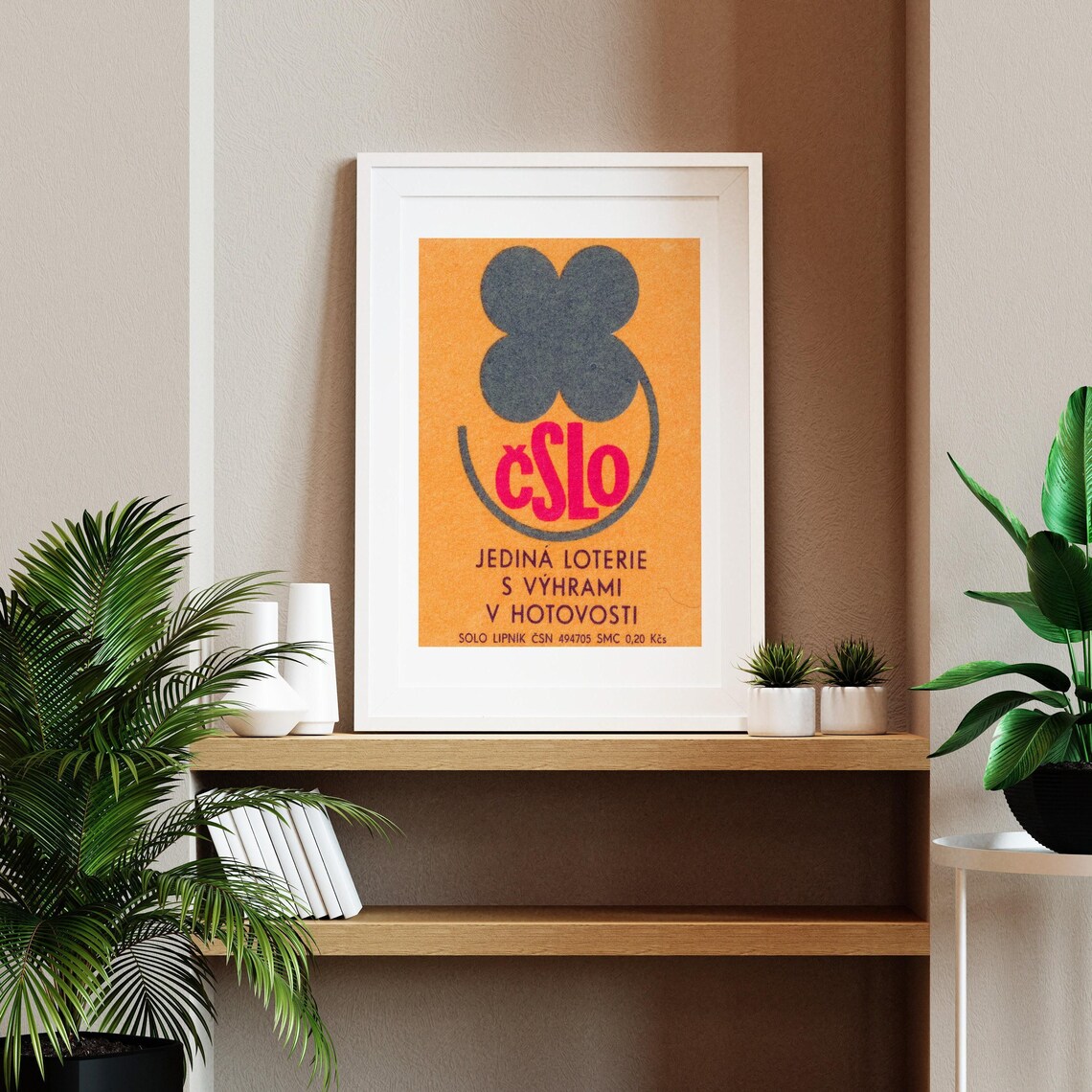 Czech CSLO Lottery Cash Prize Lucky Vintage Matchbox Label Poster - Image 2