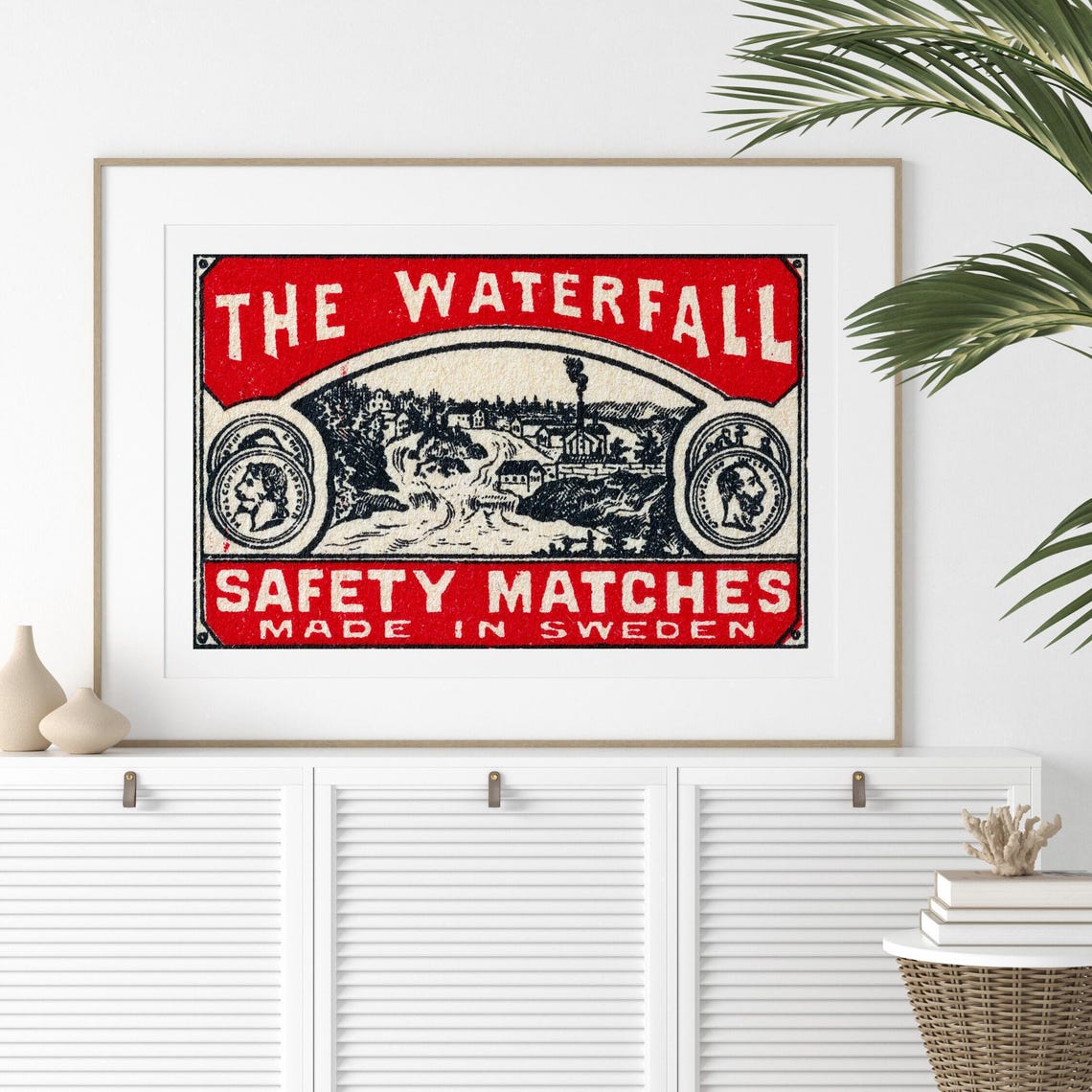 The Waterfall Safety Matches Swedish Landscape Matchbox Poster - Image 2