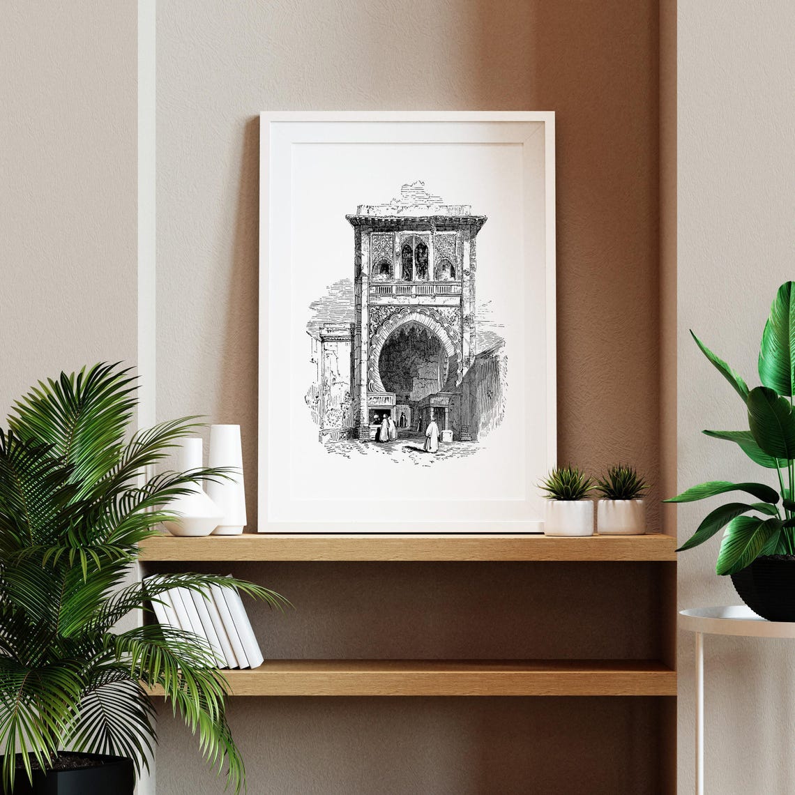 Moorish Bazaar Entrance Ornate Arch Gate Engraving Art Print - Image 2