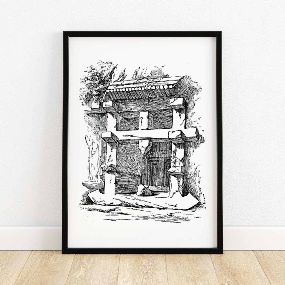 Lycia Rock Cut Tomb Facade Ancient Engraving Architecture Print