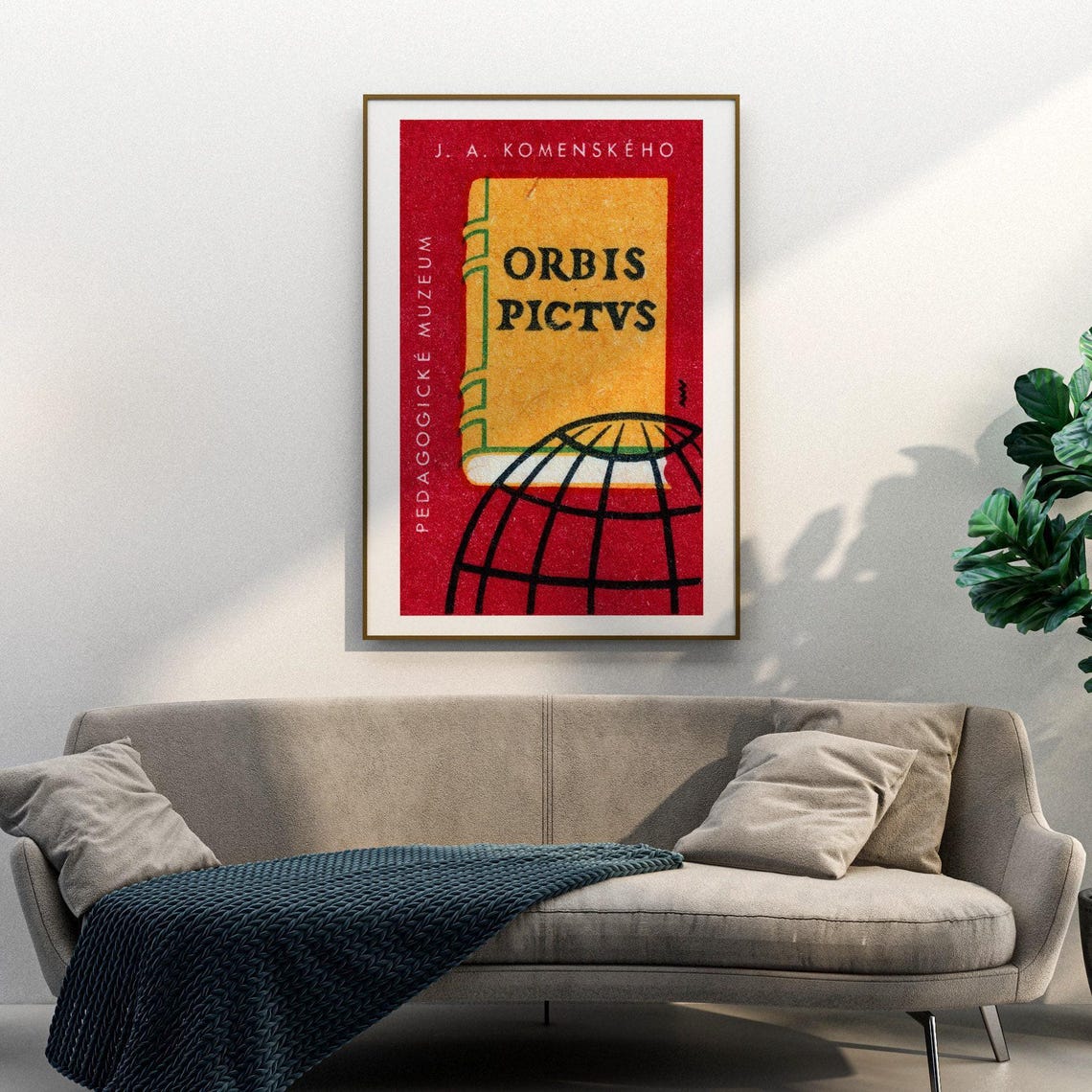 Comenius Orbis Pictus Pedagogical Museum Red Matchbox Label Poster - Image 3