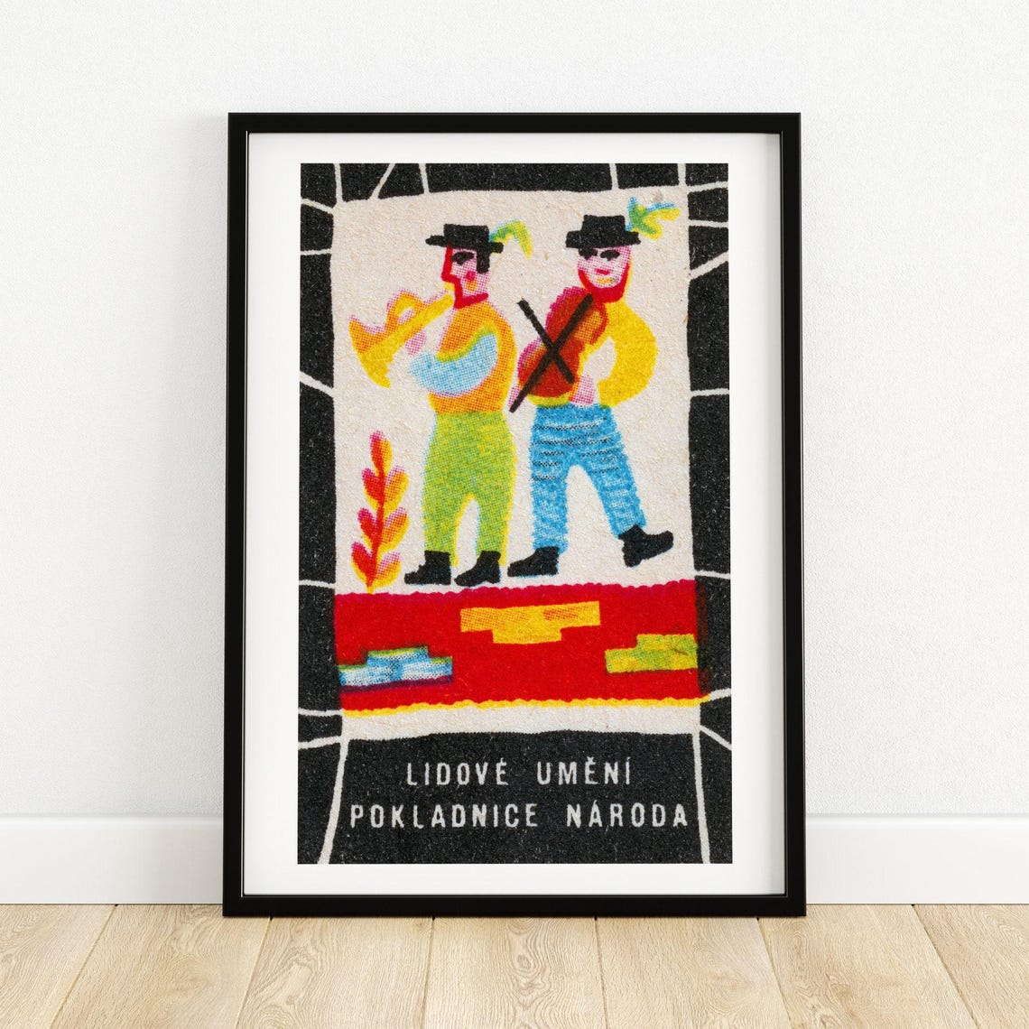 Lidove Umeni Pokladnice Naroda Czech Folk Musicians Vintage Poster
