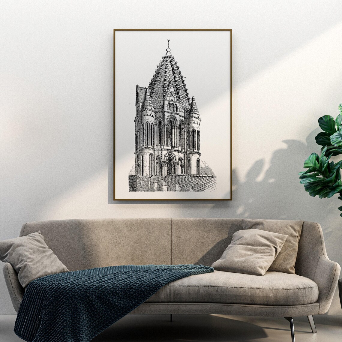 Salamanca Old Cathedral Spain Domed Lantern Tower Vintage Poster - Image 3