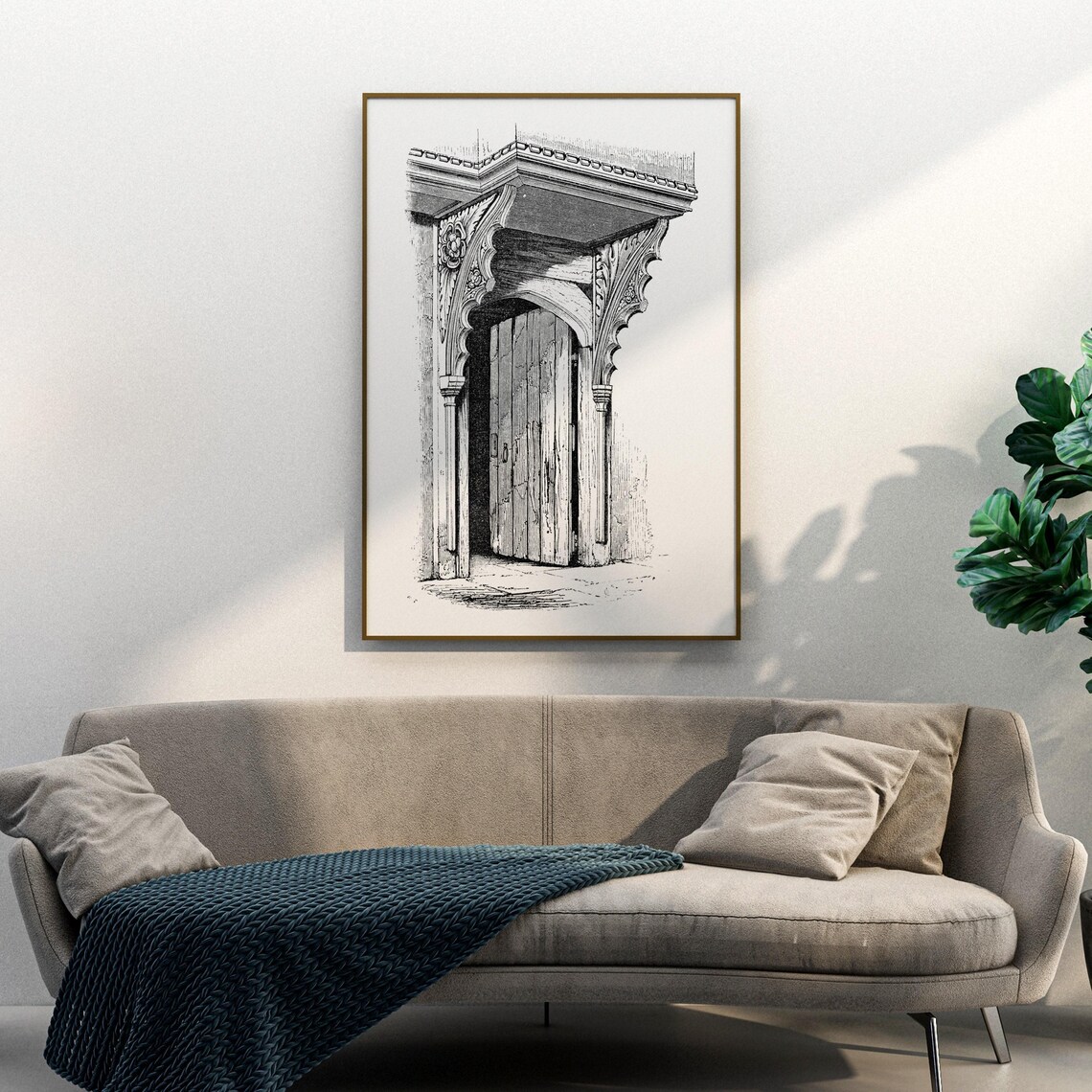 Carved Gothic Wooden Door York Medieval Canopy Engraving Poster - Image 3