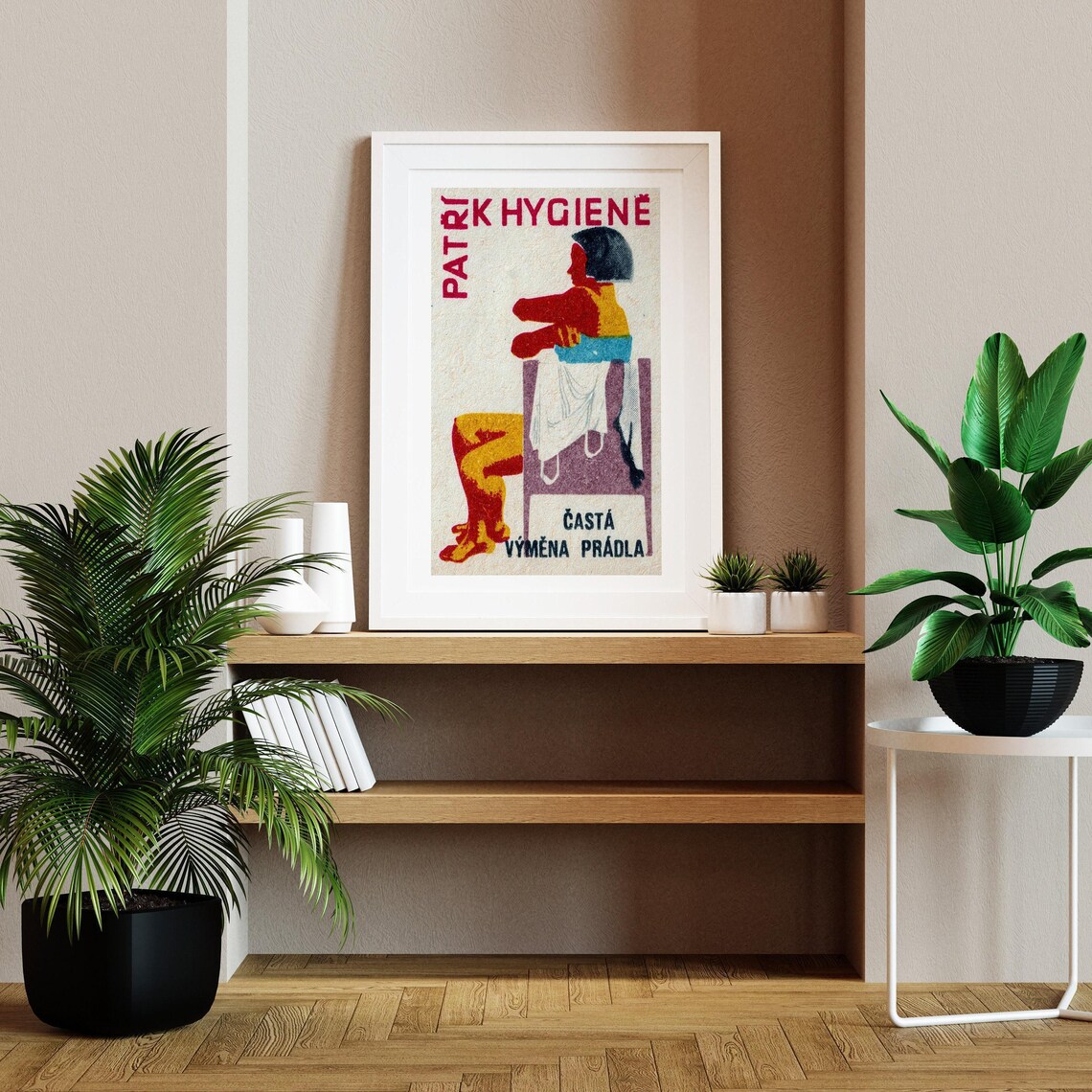 Woman Getting Changed Vintage Czech Matchbox Art Print - Image 2