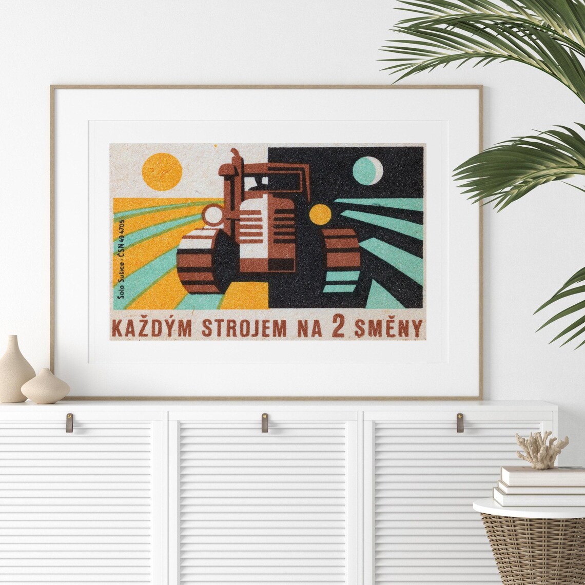 Day And Night Farming Vintage Czech Art Print - Image 2