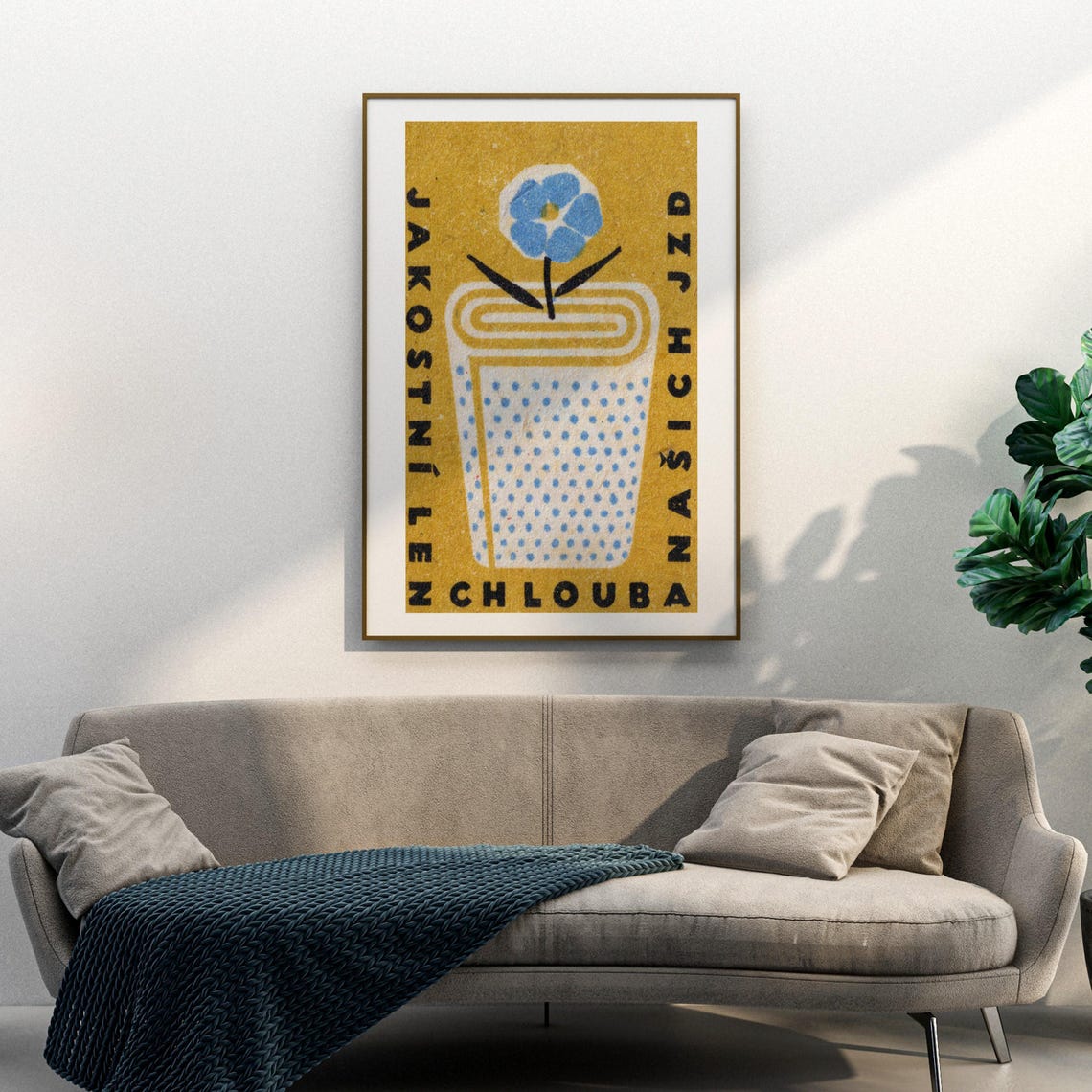 Flax Flower Vintage Quality Linen Czech Cooperative Pride Poster - Image 3