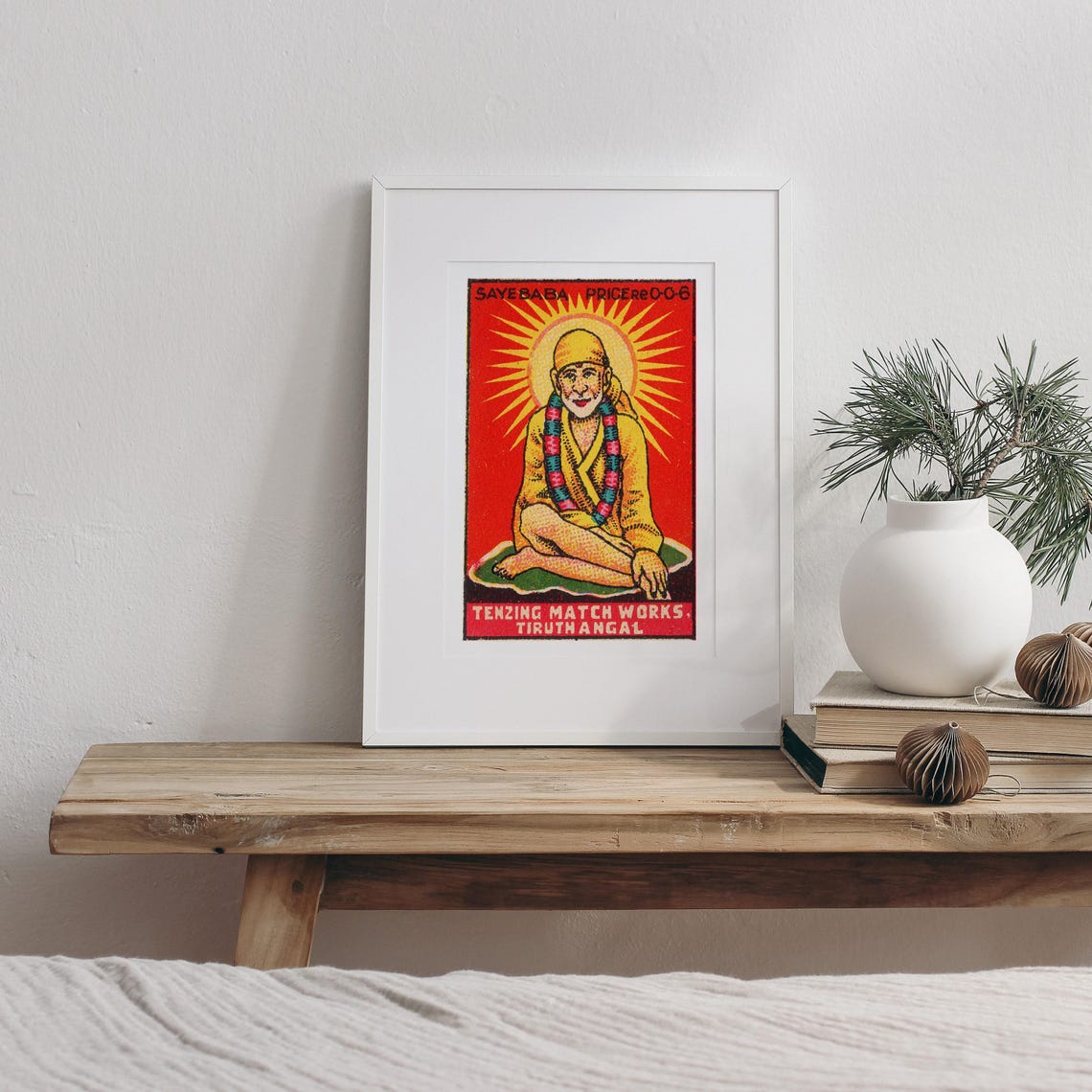 Saye Baba Tenzing Match Works Tiruthangal Indian Label Art Poster - Image 3