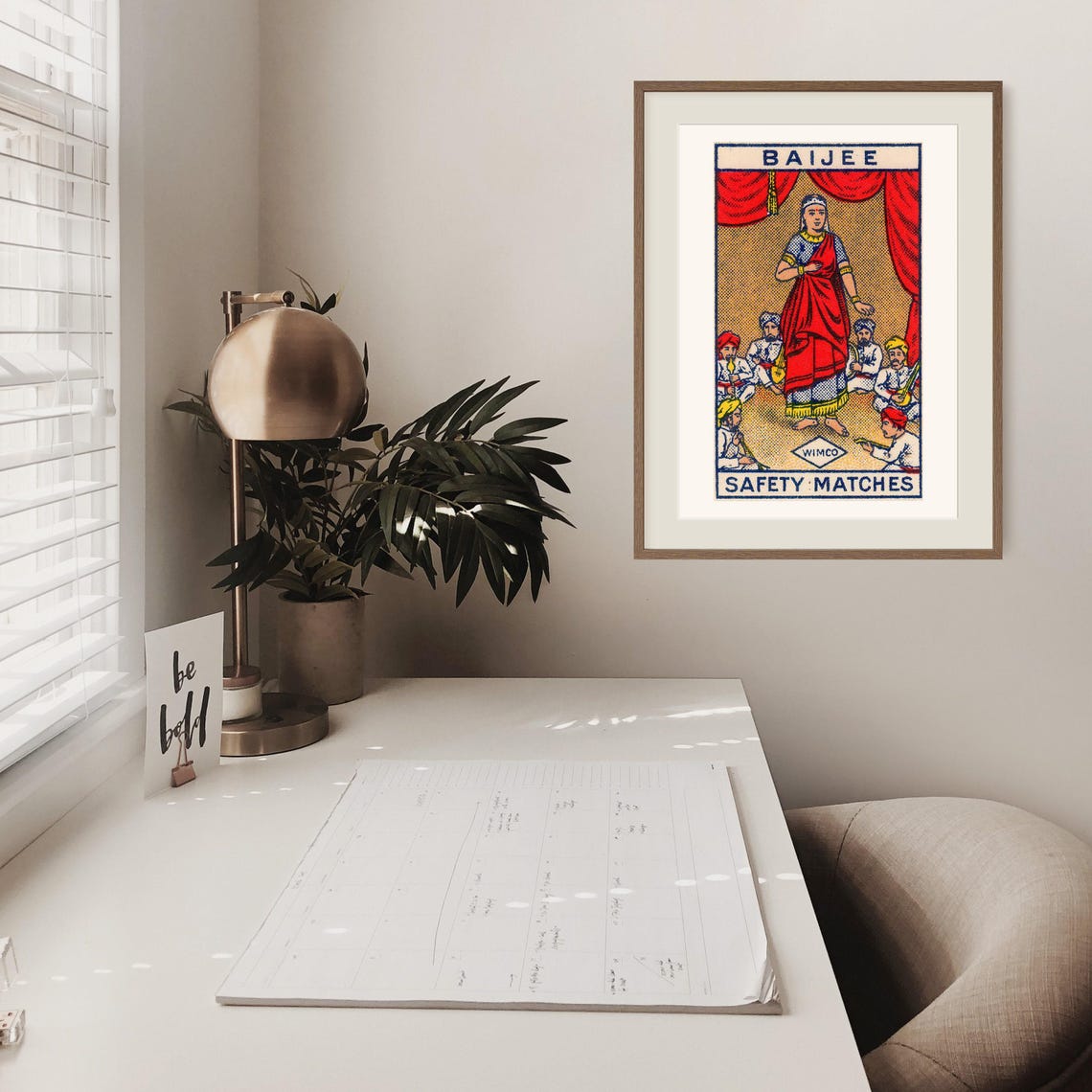 Baijee Indian Dancer And Musicians WIMCO Safety Matches Poster - Image 2