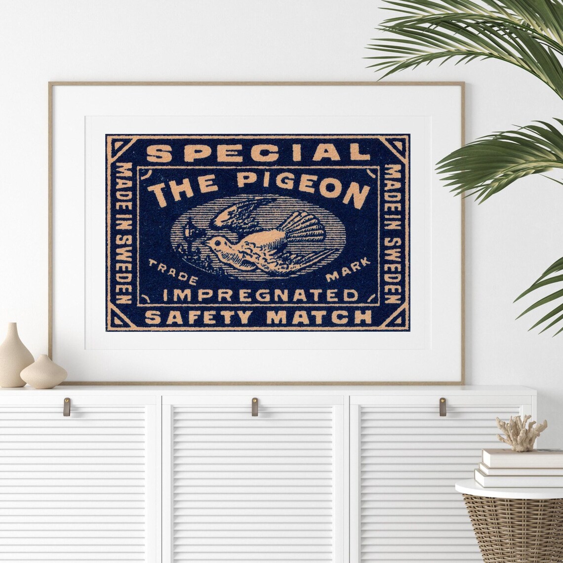 Pigeon Matchbox Vintage Sweden Art Print - Image 2