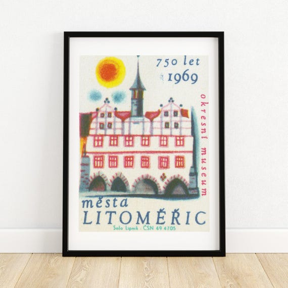 City Of Litomelic Vintage Matchbox Travel Poster