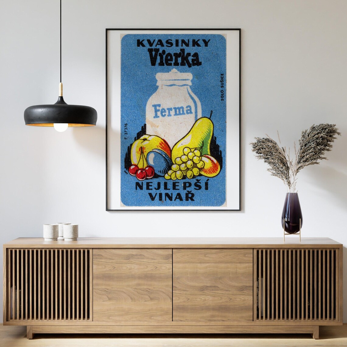 Milk Jug and Fruit Matchbox Vintage Czech Poster Print - Image 4