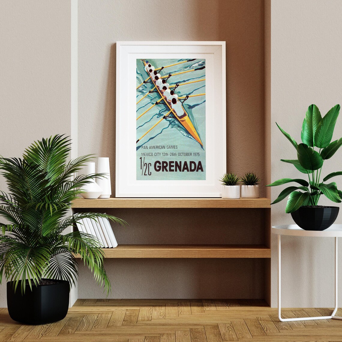 Rowing Team Vintage Grenada Postage Stamp Poster - Image 2