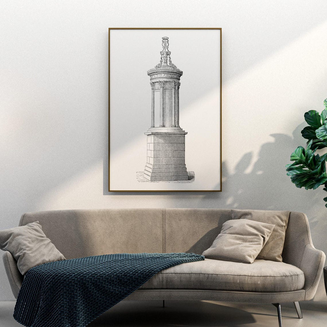 Monument Of Lysicrates Athens Classical Greek Column Engraving Poster - Image 3