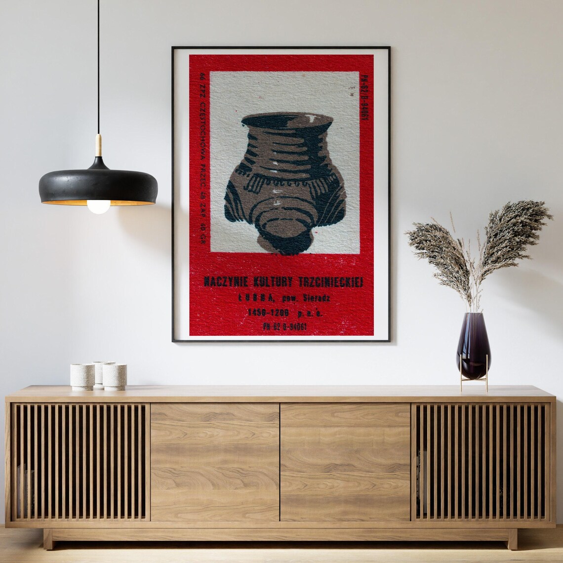 Trzciniec Culture Clay Vessel Sieradz Polish Vintage Label Poster - Image 4
