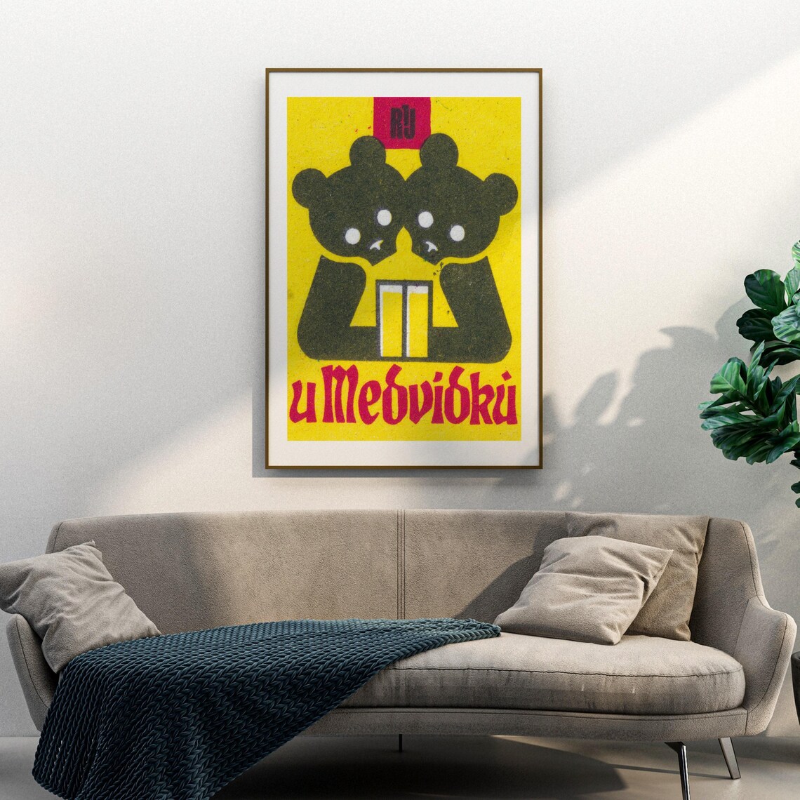 Two Bears Matchbox Vintage Wall Poster Print - Image 3