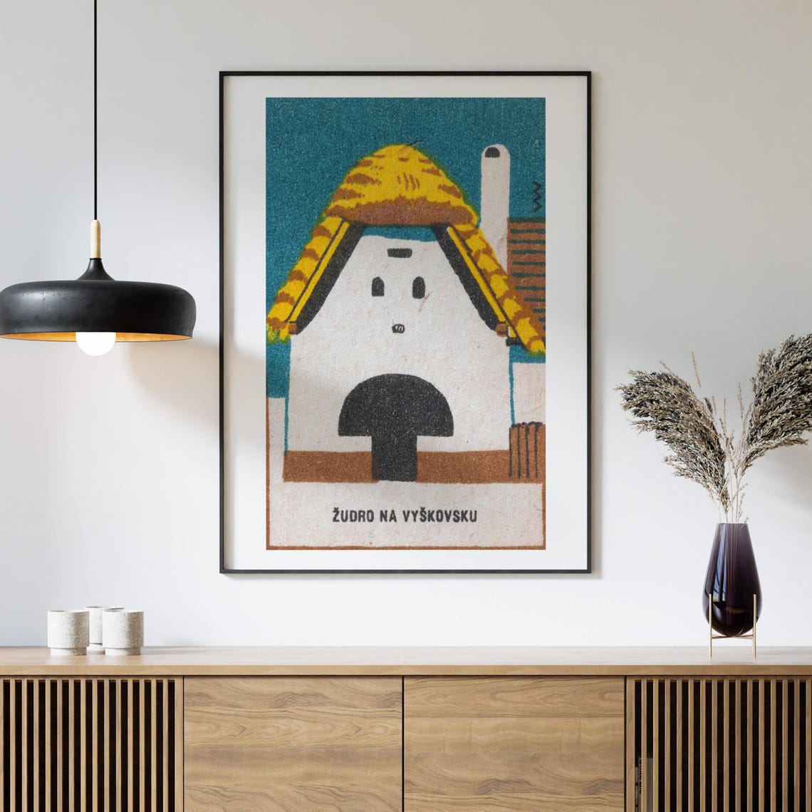 White Thatched Farmhouse Zudro Vyskovsku Folk Architecture Art Poster - Image 4