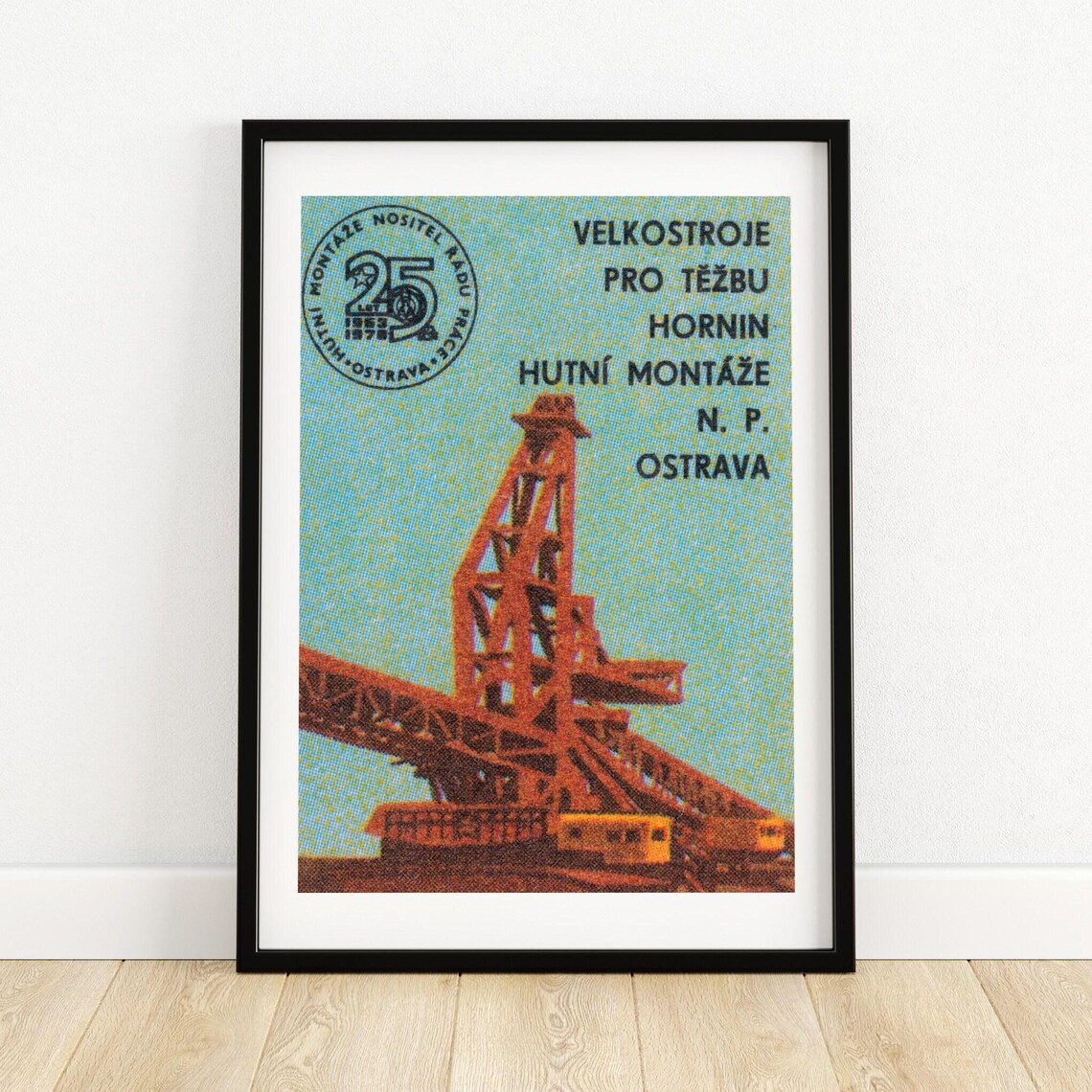 Ostrava Mining Excavator Vintage Industrial Machinery Czech Art Print
