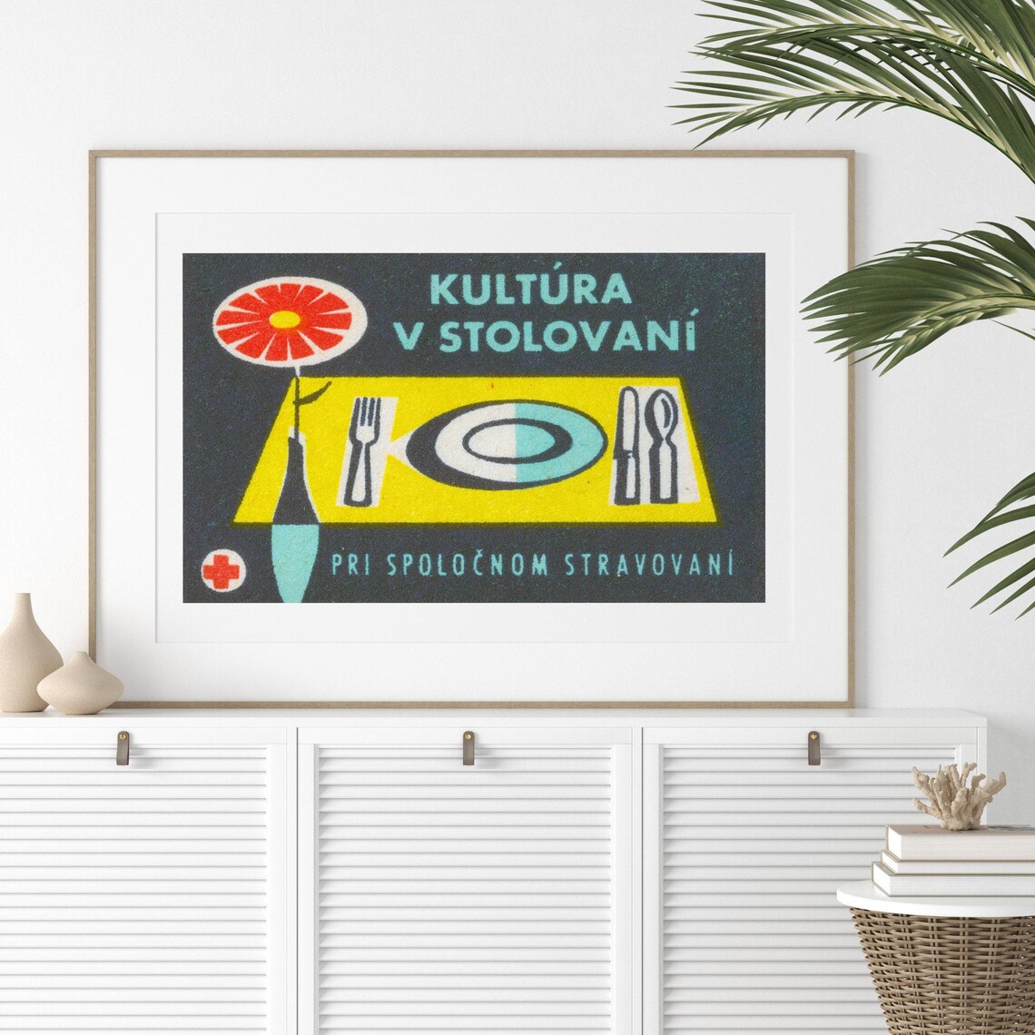 Kultúra v Stolovaní Dining Culture Vintage Slovak Label Poster - Image 2