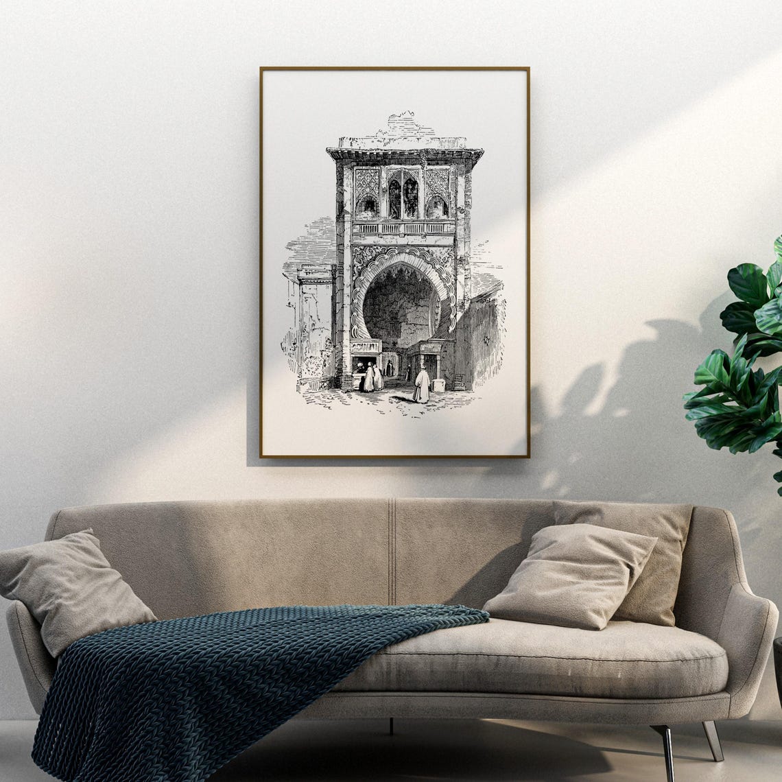 Moorish Bazaar Entrance Ornate Arch Gate Engraving Art Print - Image 3