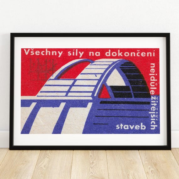 Purple Bridge Matchbox Print Aesthetic Wall Art Vintage Art Matchbox Wall Poster Vintage Poster Print
