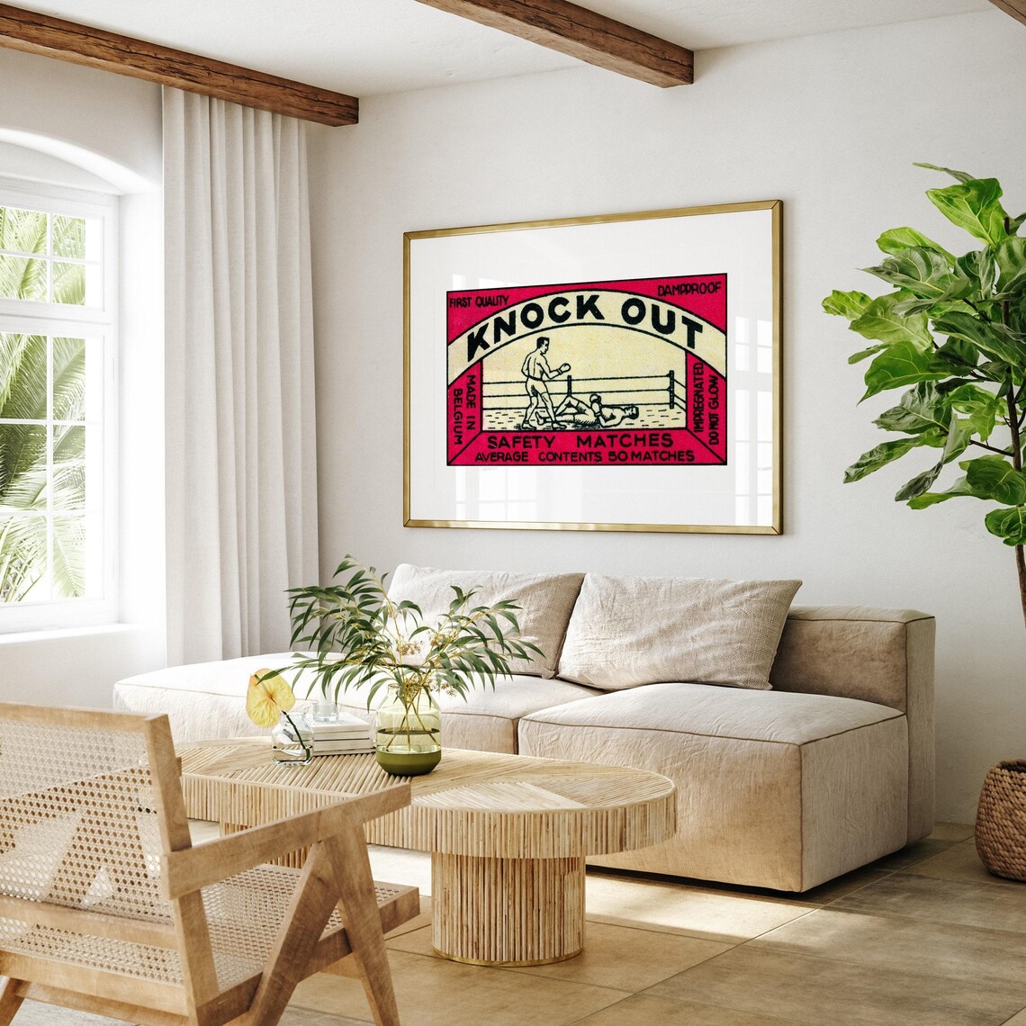 Knock Out Boxing Matchbox Vintage Poster Print - Image 4